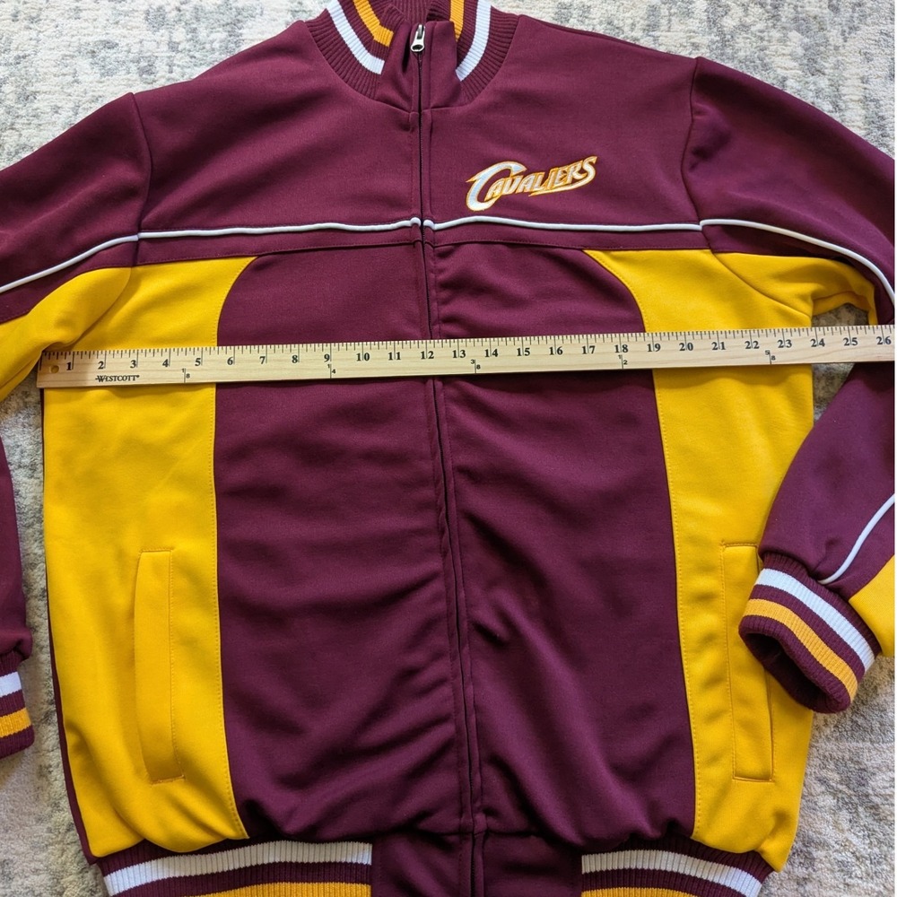 G-III Cleveland Cavaliers Track Jacket Mens M Wine Gold NBA Carl Banks Full Zip‎ - Picture 11 of 11